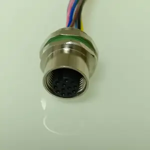 M12 12PIN A-CODE 机加工箱体安装插座线束