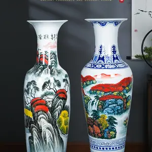 景德镇陶瓷落地大花瓶批 釉上彩金玉满堂 家居客厅陶瓷摆设摆件
