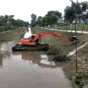 清淤水上挖掘机出租-大沙华泽水上挖机改装