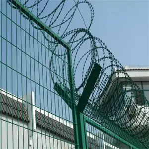 Y型警戒隔离围栏网 金属焊接防护栏 劳教所隔离网浸塑绿色