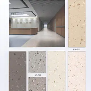 艾宝龙品牌pvc卷材地板胶地胶华威系列3同质透心医院学校公共设施项目施工安装