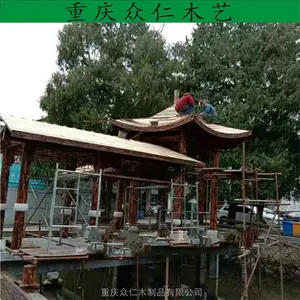 芬兰木景区实木彩绘长廊 樟子松仿古廊桥设计安装 众仁木艺
