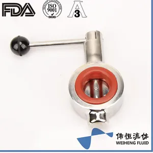 厂家直销卫生级不锈钢手动对夹式蝶阀供水专用