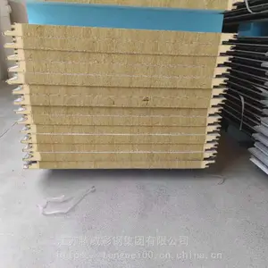 腾威 生产岩棉夹芯板 瓦楞岩棉复合板 屋面墙面保温板 颜色丰富