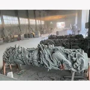 石雕龙柱加工 祠堂青石石头龙柱 专业制作批发
