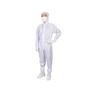 连体服 兴业卓辉连帽 连体服 聚酯连续纤维条纹布料 无尘室实验室工作服长款
