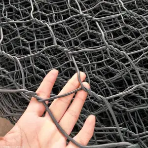 绿色覆塑石笼网 山体边坡防护铅丝笼河堤固滨笼工程用六角编织网