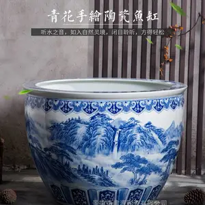景德镇陶瓷缸批发价格 庭院酒店大厅摆件大缸 开业庆典纪念大缸