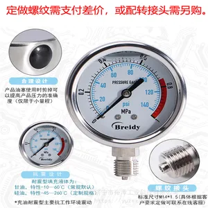 油压表液压表抗震压力表YN100 100MPA耐震防震压力表杭州东亚仪表