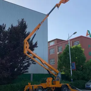 湛江自行走曲臂式升降机 电动液压升降平台 移动折臂式高空作业