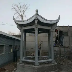 金玉石雕专业定做晚霞红石凉亭 现货供应优质石材
