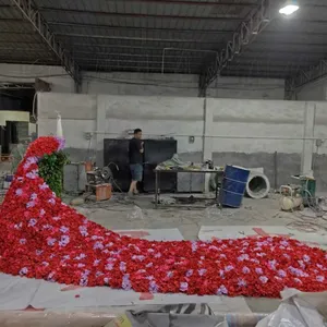 仿真花艺孔雀房地产收楼开业落地花艺摆件婚礼现场玻璃钢孔雀摆件