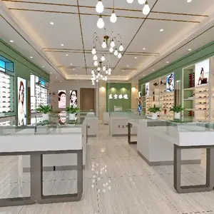 武汉复古风格眼镜店展柜设计装修