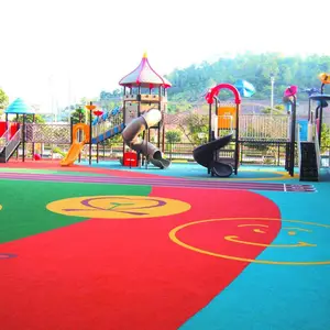 保定雄安新区彩色塑胶球场地坪施工幼儿园橡胶地面建设
