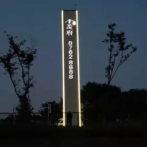 户外景区精神堡垒立式不锈钢导向牌商场发光导视牌索引牌制作