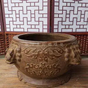 石雕鱼缸 青石仿古庭院花园阳台养鱼水槽圆缸摆件花盆