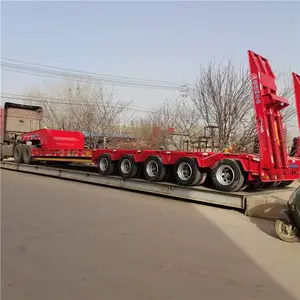 低平板运输半挂车 鸿盛业骏 HP872 多轴线抽拉拼接平板重型载货半挂车