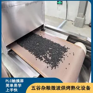 五谷杂粮熟化黑豆微波烘干隧道炉plc全自动杀菌设备