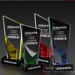 广州定制足球俱乐部比赛奖杯 足球竞赛水晶奖杯