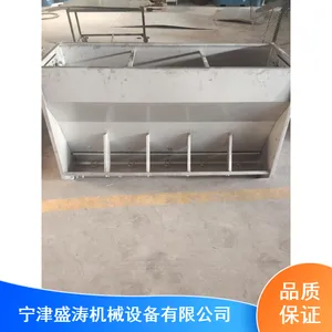 盛涛使用寿命长猪食槽_干净卫生不锈钢猪食槽_双面牲畜食槽批发