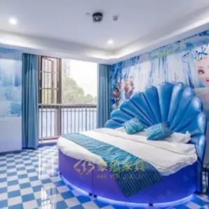 欧式发光床 圆形情趣床宾馆酒店专用电动床 水床价格定做