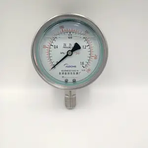 耐震压力表气压表负压表真空表1.6mpa水压表不锈钢轴向液压油压表