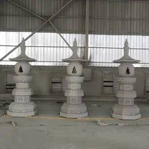 花岗岩七层宝塔 仿古镂空石灯 寺院摆放传统石雕长明灯
