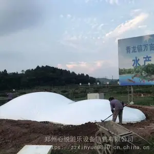 甘肃网红蹦蹦云沙窝里的充气大蹦床增加各个景区的人气