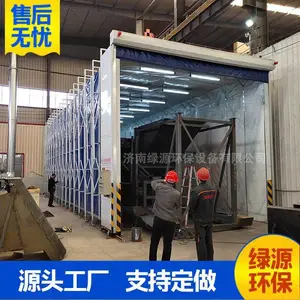大型铁件喷漆房 可移动式伸缩喷漆房 厂家定做伸缩喷漆房设备