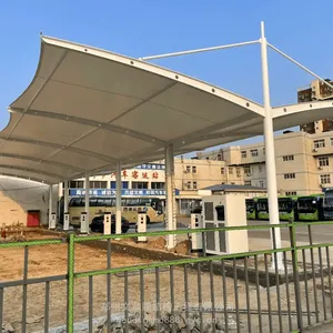 芮城县充电桩遮阳顶棚膜结构 汾阳充电桩雨篷张拉膜厂家