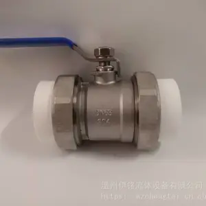 304不锈钢PPR双活接球阀 电热熔焊接阀门 热熔式PPR不锈钢球阀