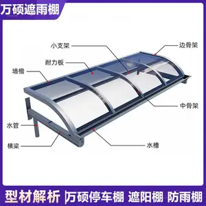 家用防晒防雨遮阳棚定制铝合金自行车棚单位户外汽车停车棚