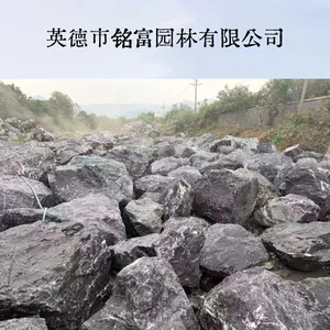 广 东黑山石厂 家直 销130元一吨 大块景观黑山石 工程园林造景石现 货