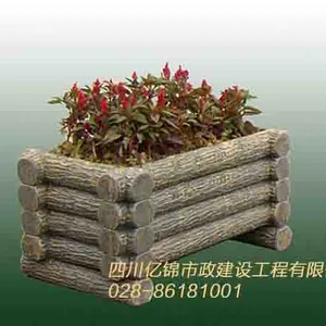 亿锦安岳园林仿木花箱-水泥花箱定户外仿木花池