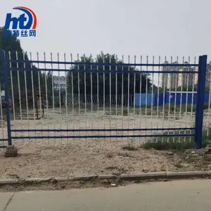 铁艺围栏厂家宏特 方管弯头绿色河道护栏 铁艺栏杆多少钱一米