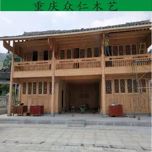铜仁防腐木景区景观木房子 防腐木公园休闲木屋施工安装 众仁木艺