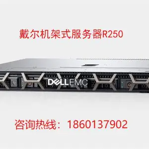 戴尔(DELL)R250机架式服务器电脑主机 至强E-2314四核2.8G/8G内存/1TB硬盘