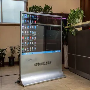����ֱ��55��OLED͸�����Է�����ʾ�� ������Ļ��Ƚ���2mm ֧�ֶ���ƴ��