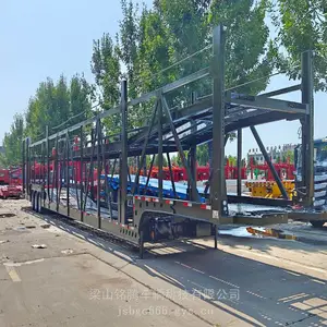 吉尔吉斯斯坦定制轿运车 24米10位车辆运输 出口定制 框架结构 三桥车辆运输半挂车