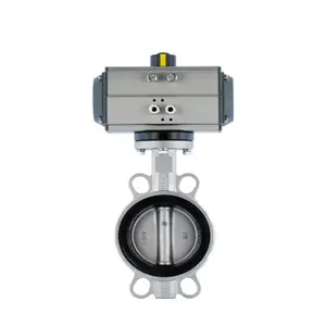 卡龙阀门D671X-10/16Q/气动不锈钢对夹蝶阀/气动软密封蝶阀/304气动对夹蝶阀/生产厂家
