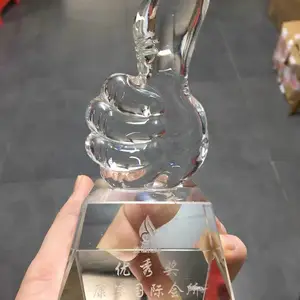 焕环祥水晶工艺装饰透明奖杯比赛竞赛大拇指大气简约奖品礼物