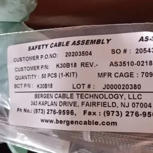 供应美国Bergen Cable Technology 钢缆 K30B18