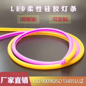 厂家直销LED硅胶灯带套管广告灯箱发光软管手感油胶条可定制