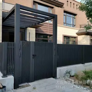 销售现代轻奢风护栏庭院大门铝艺围栏别墅大门铝合金大门博悦金属门