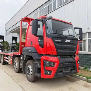 4.0L四桥重型挖掘机平板拖车 前四后八勾机背车 360挖机运输车