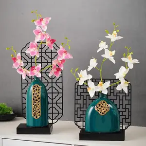 景德镇花瓶摆件欧式 酒柜玄关隔断屏风摆设家居茶桌装饰品