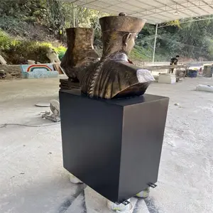 玻璃钢人物雕塑小品 玻璃钢仿铜人物雕塑 园林林侧徐人物雕塑