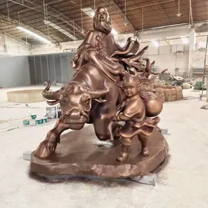 大号型玻璃钢老人骑牛组合雕塑的艺术魅力
