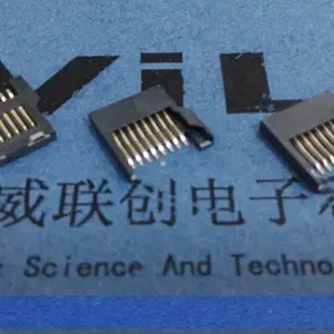 【数码相机SD短卡】11PIN+180度针加长全贴片+两定位柱+端子镀金