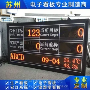 苏州琳卡车间生产显示屏计数器工厂管理生产车间LED电子看板